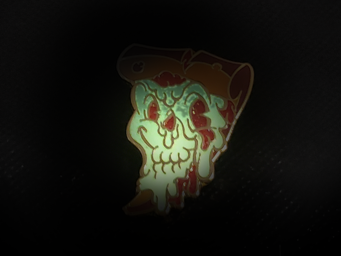 Glow in the Dark Death by Pizza Pin Sticker Combo