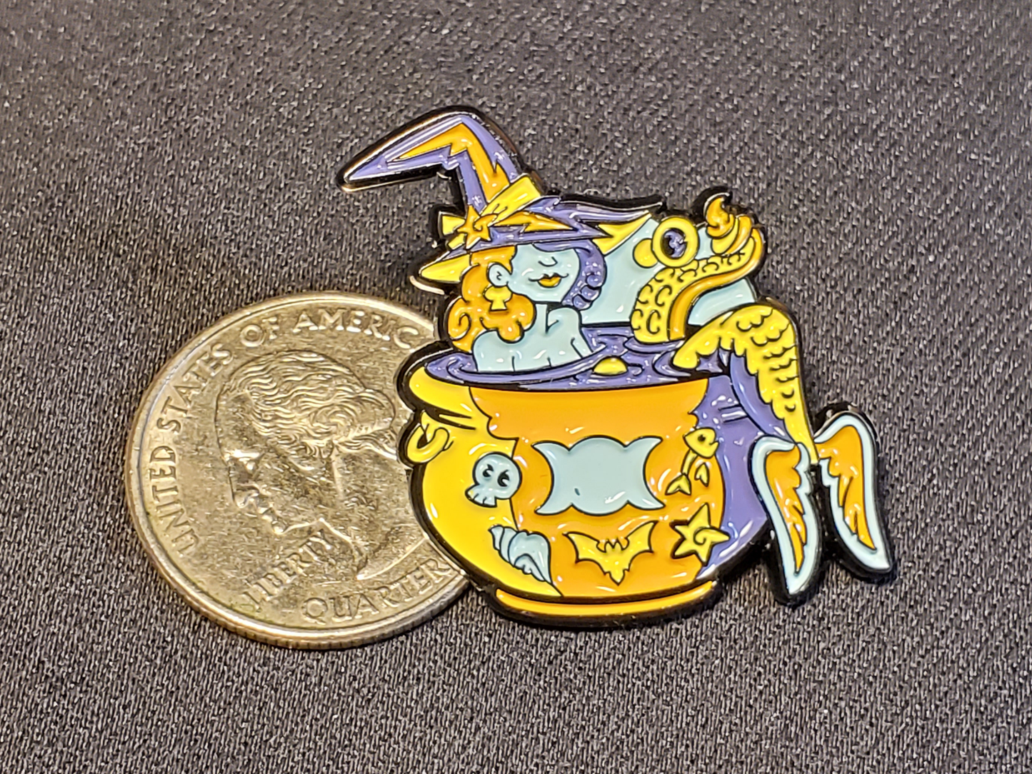 Witchy Mermaid Pin and Sticker Set