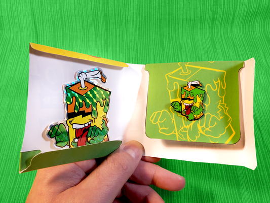 Glow in the Dark Ecto Cooler Pin and Sticker Combo