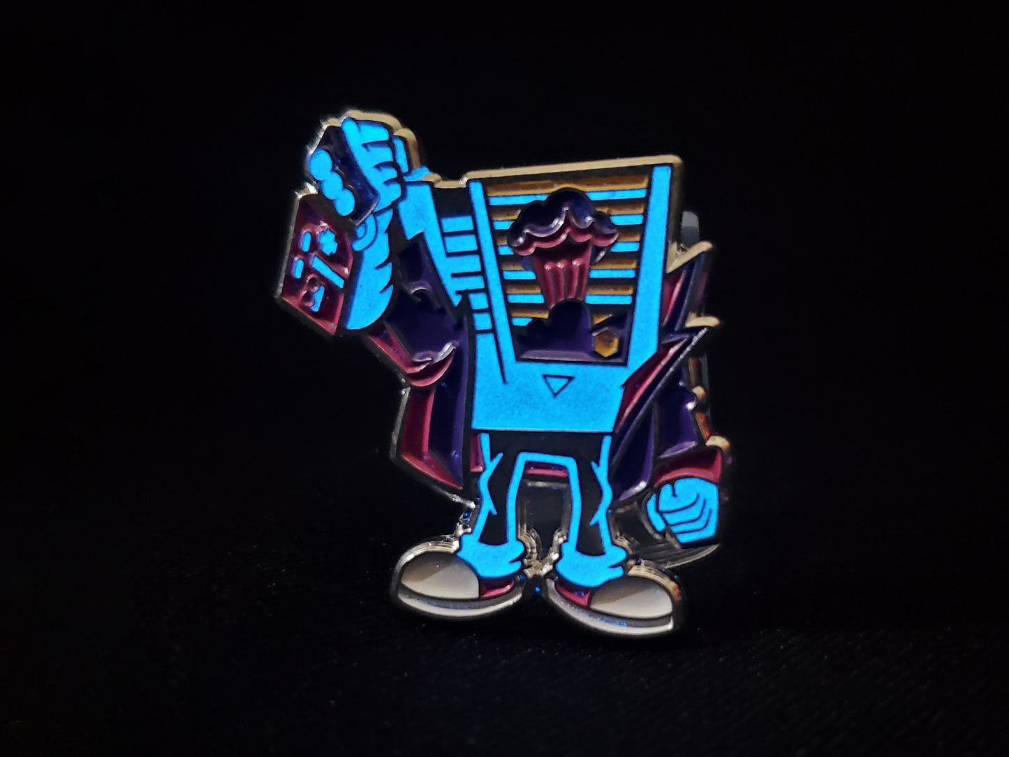 GLOW IN THE DARK NES Vintage Video Game Rebel Pin and Sticker Set