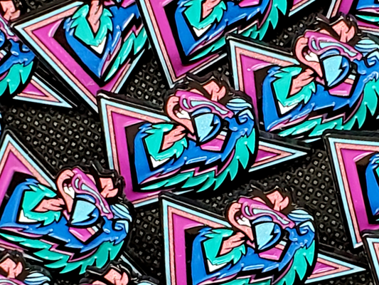 Glow in the Dark Vice City Vultures Black Pin and Sticker Set