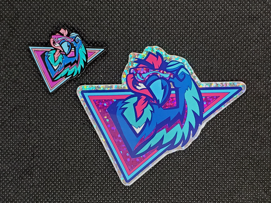 Glow in the Dark Vice City Vultures Black Pin and Sticker Set