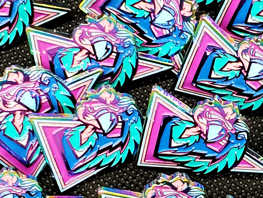 Glow in the Dark Vice City Vultures Rainbow Pin and Sticker Set
