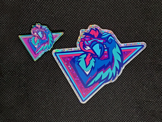 Glow in the Dark Vice City Vultures Rainbow Pin and Sticker Set
