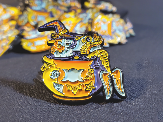 Witchy Mermaid Pin and Sticker Set