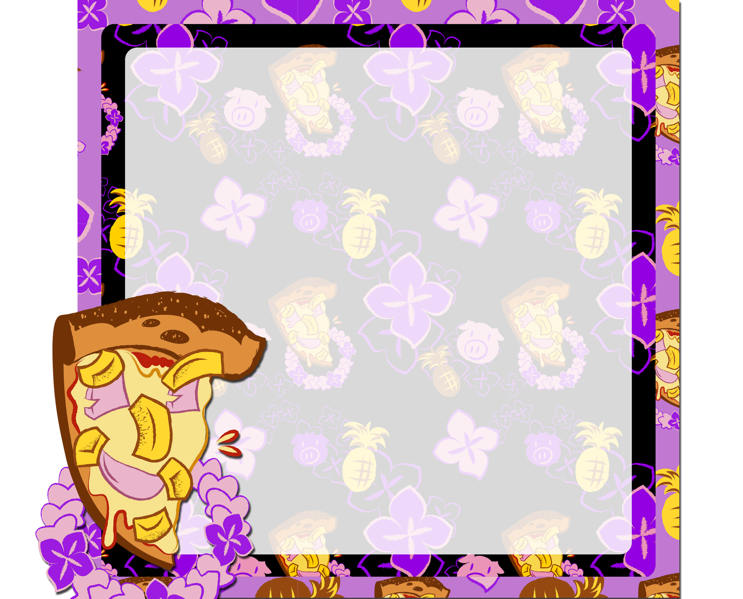 Summer Pizza Faces Professional Licence Pizza Face Clipart Seamless Pattern
