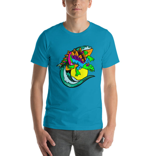 Xtreame-O-Saurus Stegosaurus Surfer T shirt