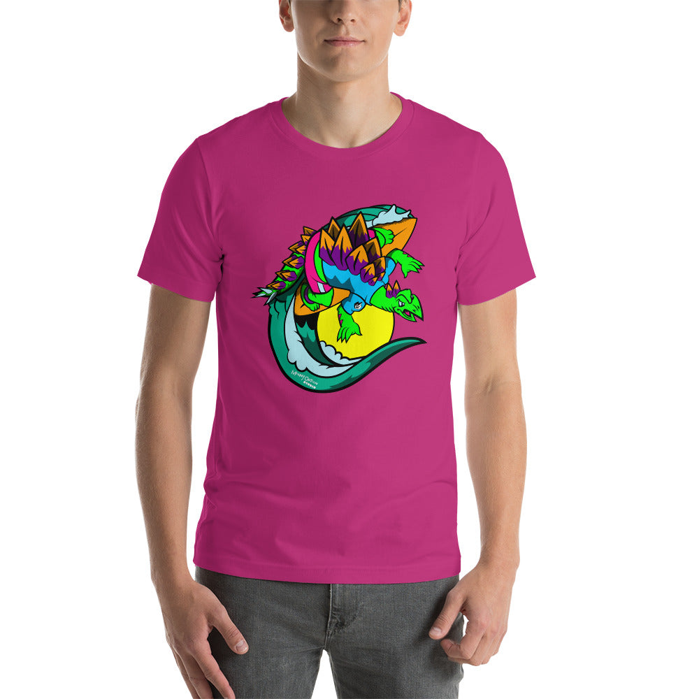 Xtreame-O-Saurus Stegosaurus Surfer T shirt