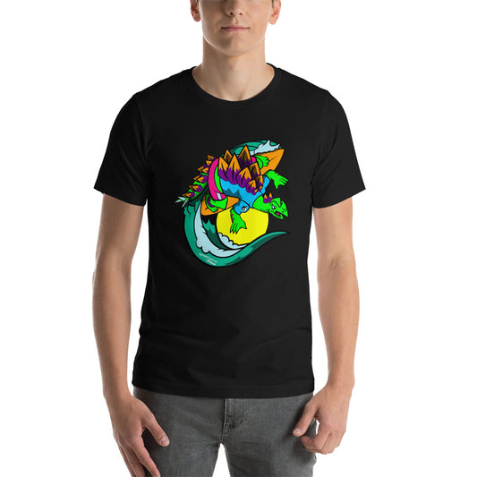Xtreame-O-Saurus Stegosaurus Surfer T shirt