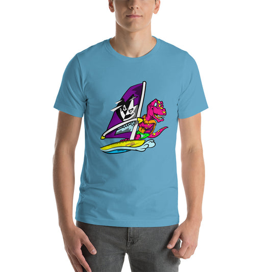 Xtreame-O-Saurus T-Rex Surfer T shirt