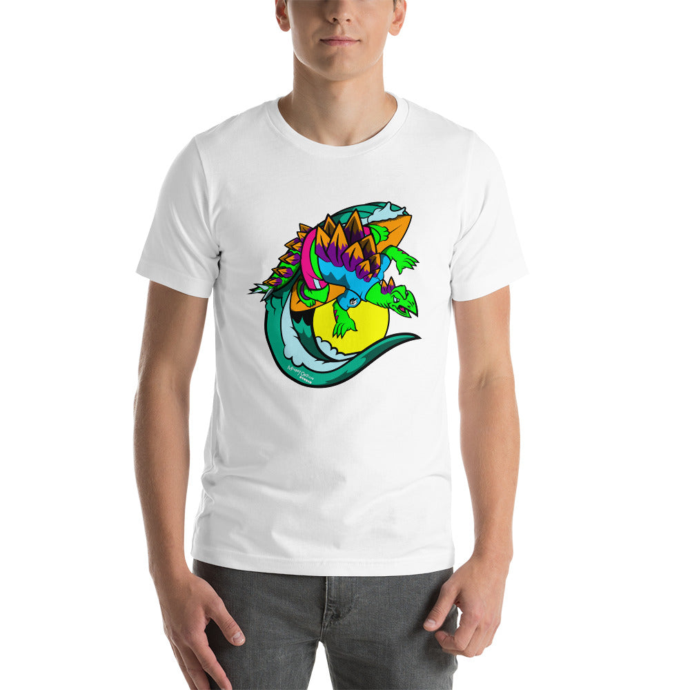 Xtreame-O-Saurus Stegosaurus Surfer T shirt
